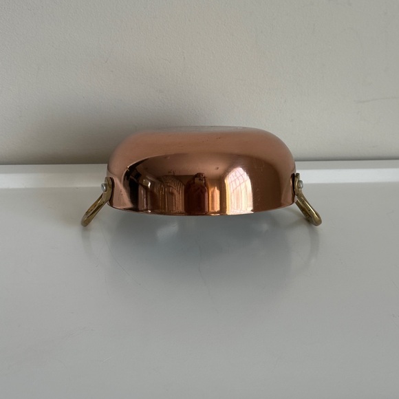 Copper Plated Stainless Steel Mini Serving Bowl Brass Handles Gibson Rembrandt - Picture 11 of 14